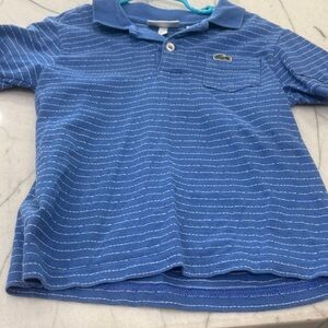 Lacoste Kids Polo in Blue with White Stripes